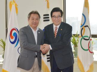 이기흥 대한체육회장 방문