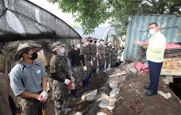 아산지역 수해복구 자원봉사자 격려